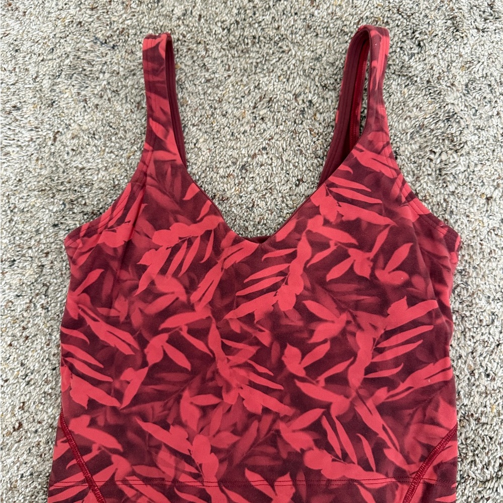 lululemon athletica Red Patterned Tank Top